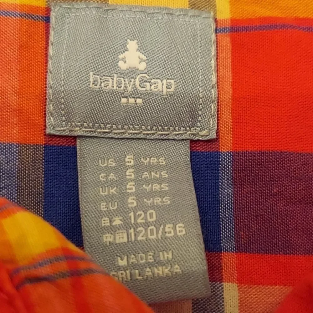 Baby Gap Plaid Button Shirt Sz 5yr